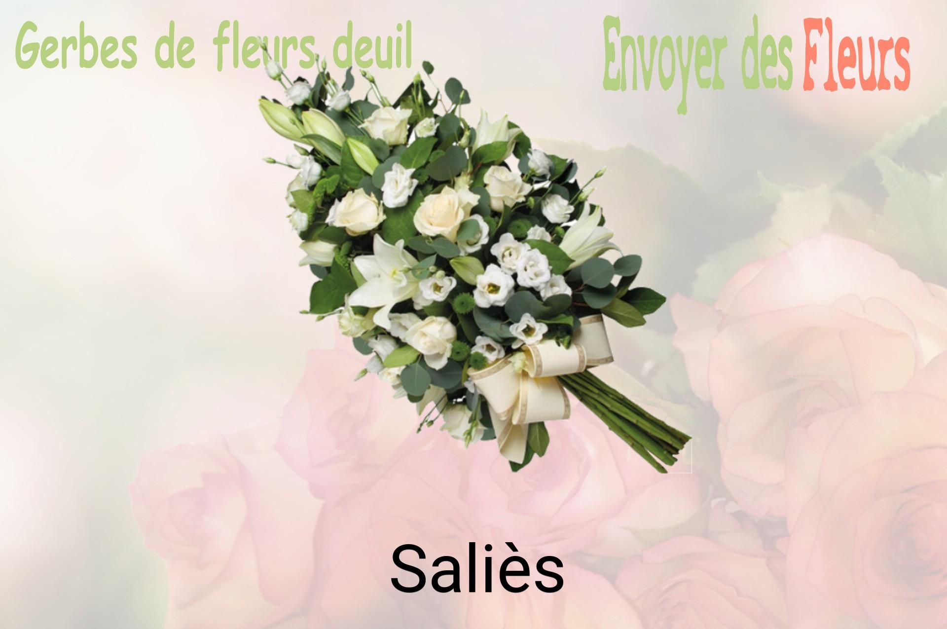 Gerbe de fleurs de deuil livrée à Saliès